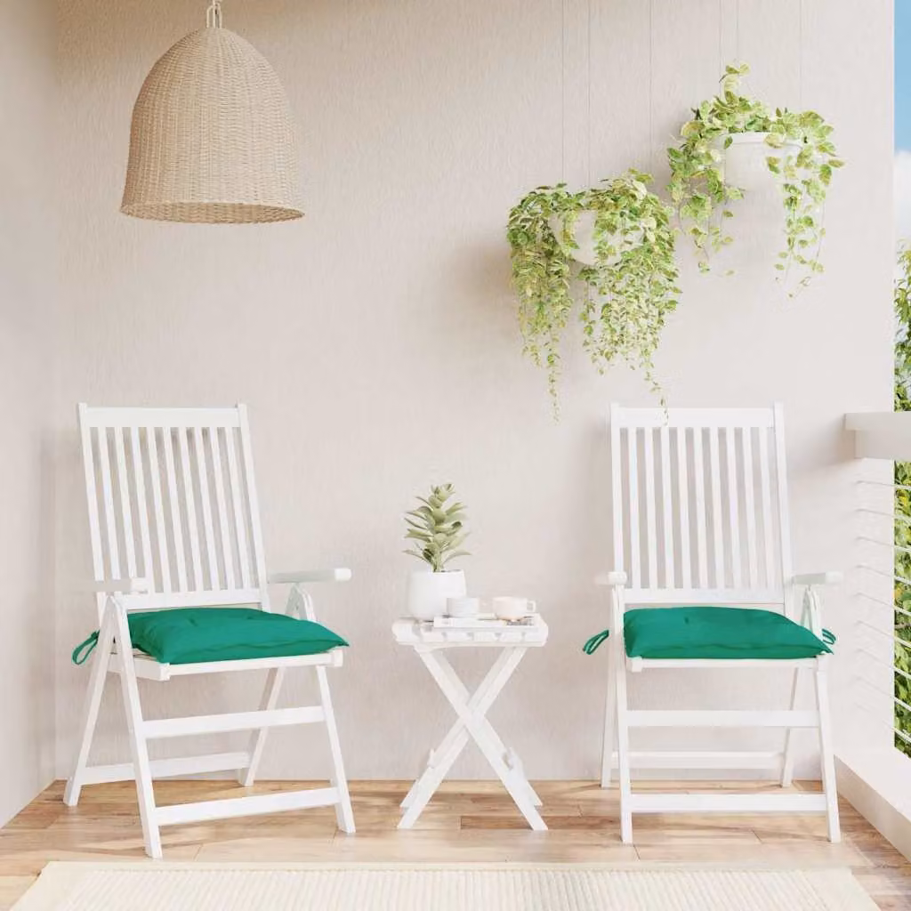 Set di 2 cuscini quadrati per sedia vidaXL verdi in poliestere traspirante e idrorepellente L/P/H: 50 x 50 x 7 cm – 1