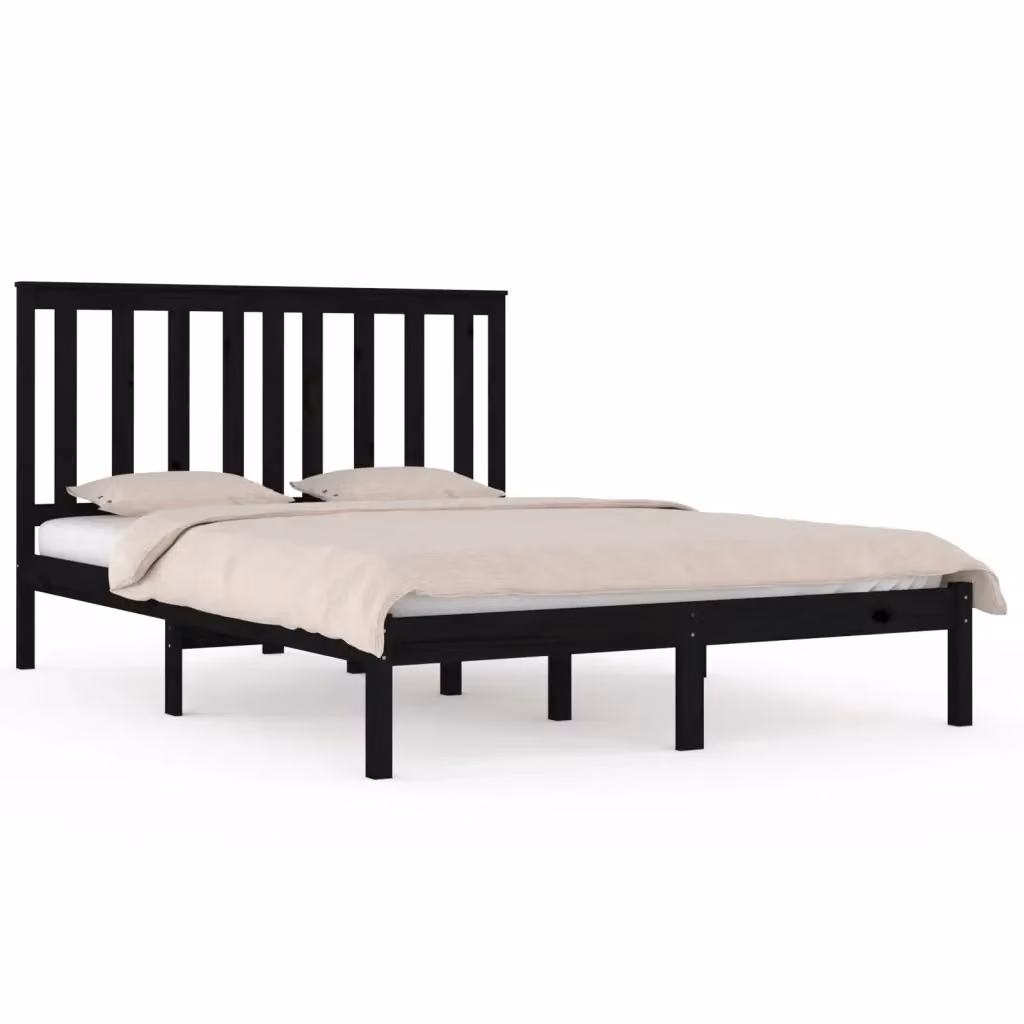 Giroletto vidaXL in legno massello di pino nero per adulti L/P: 140 x 190 cm – 2