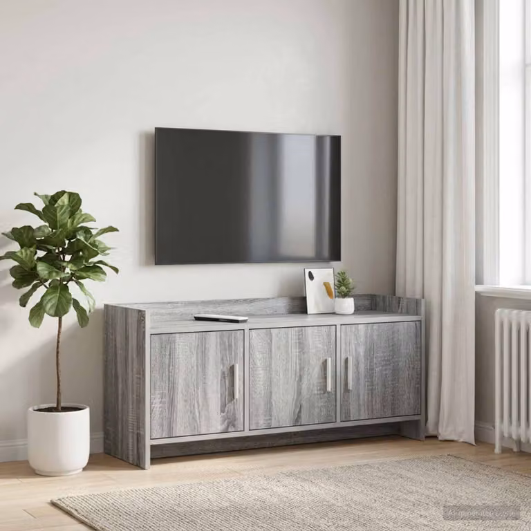Mobile TV vidaXL moderno in legno e metallo grigio L 102 x P 33 x H 47 cm