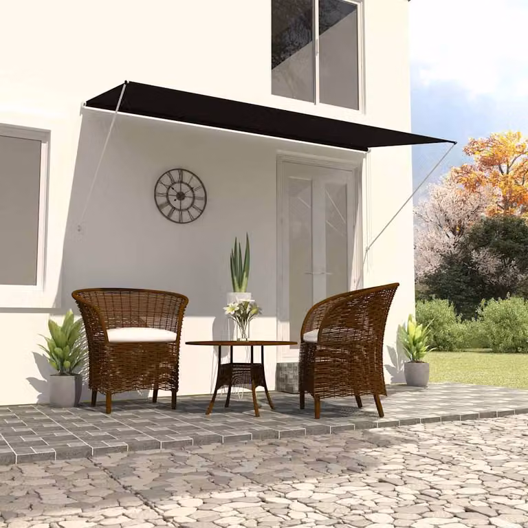 vidaXL Tenda da Sole Retrattile Manuale in Acciaio e Poliestere, Antracite, L: 250 cm, P: 150 cm
