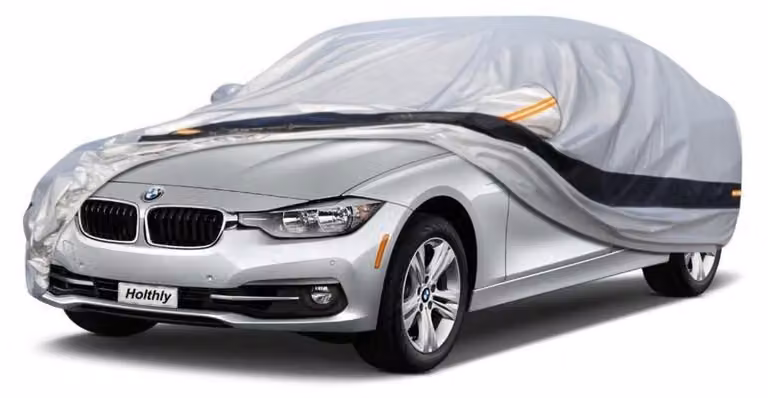Copertura protettiva per auto, compatibile con BMW Serie 3 E30 (1982-1994), a 10 strati, 100% impermeabile, traspirante, con protezione UV, colore argento