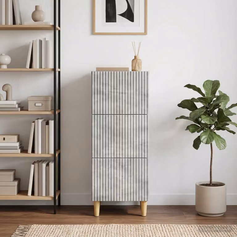 Carrello mobile con cassetti vidaXL Grigio Cemento L: 33 cm, P: 34,5 cm, H: 90 cm