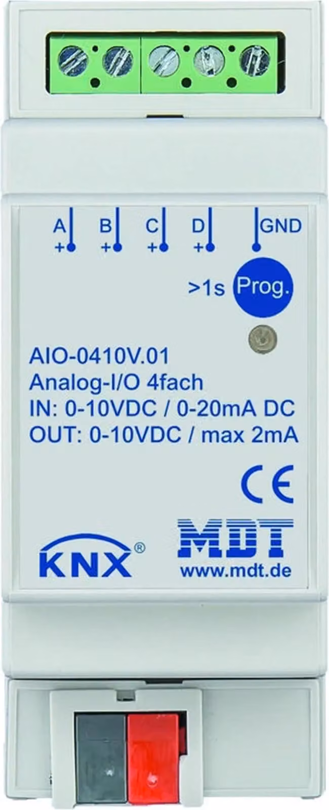 MDT KNX, modulo analogico, 0-10 V, 4 canali, REG, 1 pz.