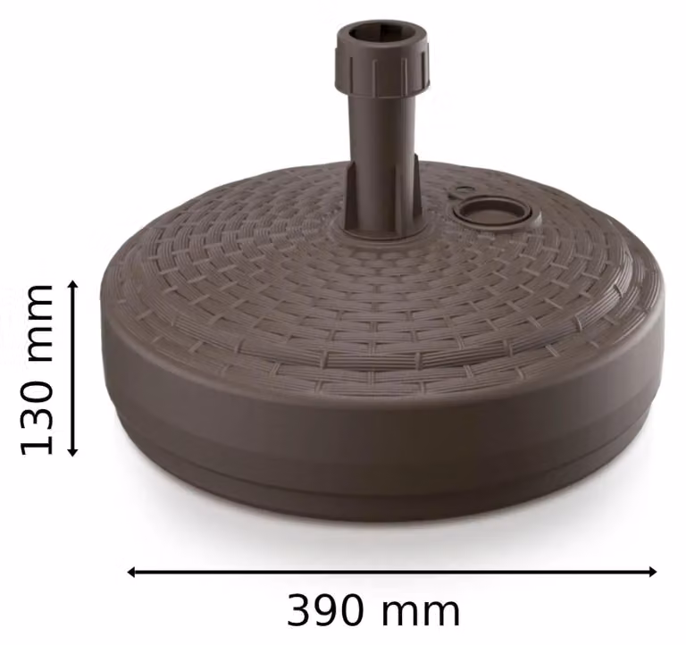 Supporto per ombrellone da giardino - Base circolare - Autoportante - Aspetto in rattan