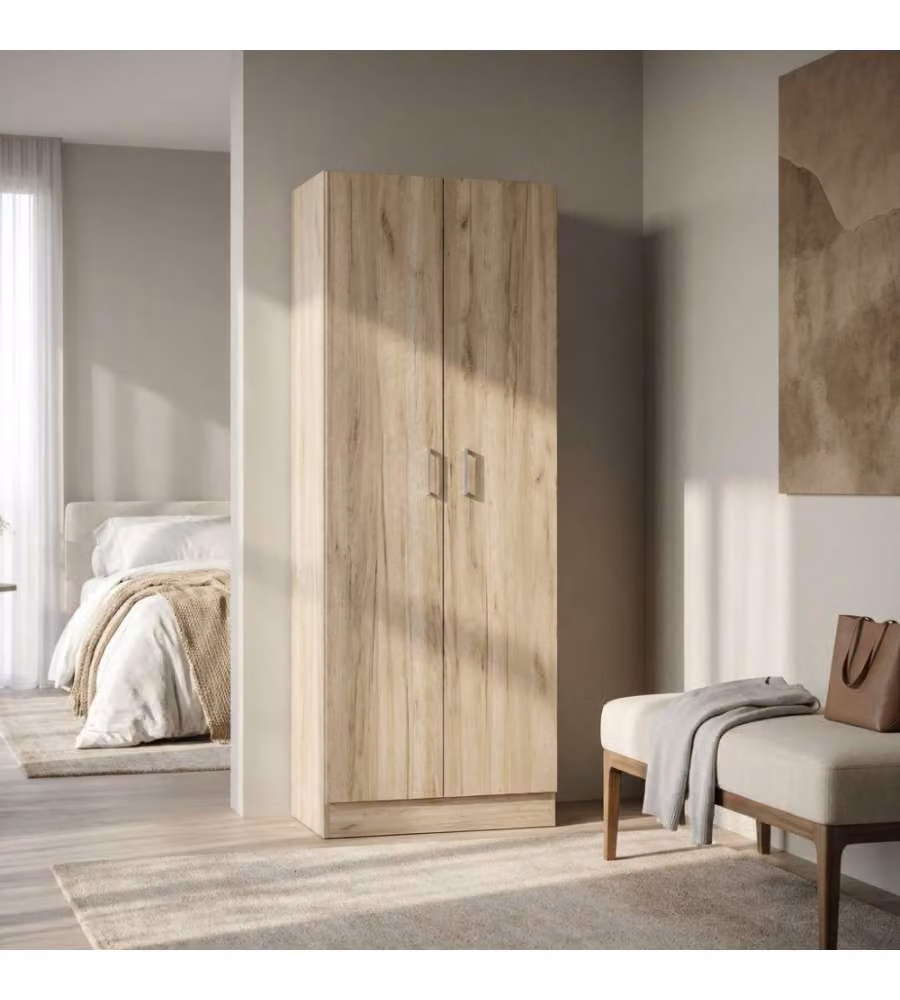 Armadio Cosma a 2 Ante Moderno con Ripiani e Appendiabiti L/P/H: 80 x 52 x 190 cm – 1
