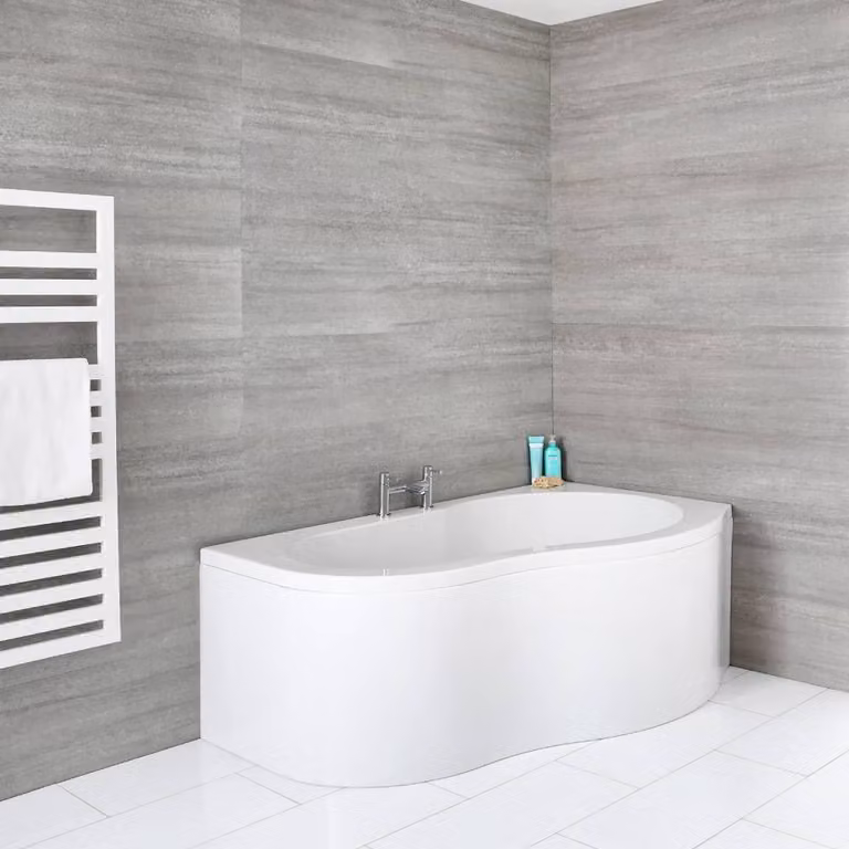 Vasca Angolare  Destra o Sinistra con Pannello 1500 x 1000mm - Ashbury