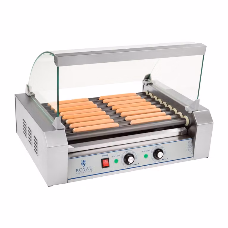 Expondo Royal Catering Griglia per hot dog - 9 rulli - Teflon