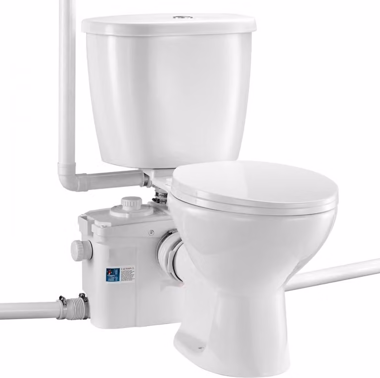 WC macerante con pompa da 800 W - Sistema di risciacquo per cantine - Gestione efficiente delle acque di scarico
