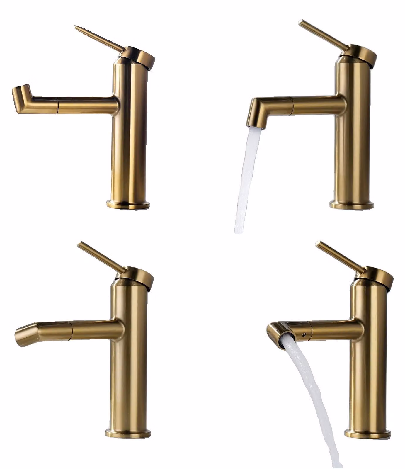 Miscelatore per lavabo, in acciaio inossidabile 304, con cartuccia in Vetroceramica, da montare a parete, monocomando, adatto per acqua calda e fredda
