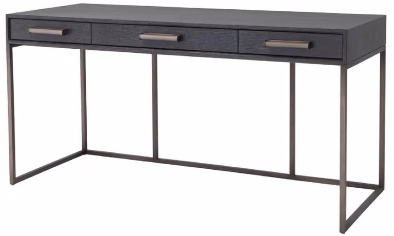 Casa Padrino scrivania con 3 cassetti grigio antracite / bronzo 150 x 60 x h. 75 cm - Scrivania per ufficio - Scrivania per computer - Mobili da ufficio