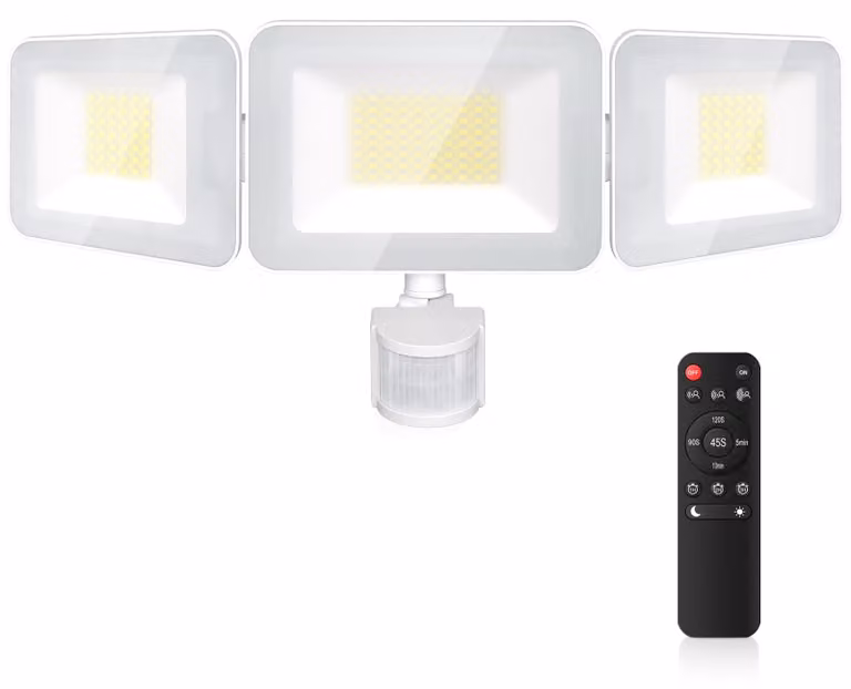 Faretto LED 100W, 9600 lumen, 6500K, bianco freddo, 3 luci, grado di protezione IP66