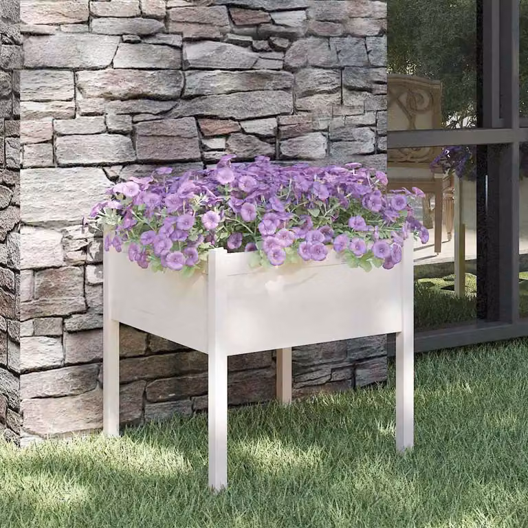 Fioriera da giardino vidaXL in legno di pino bianco L/P/H: 70 x 70 x 70 cm