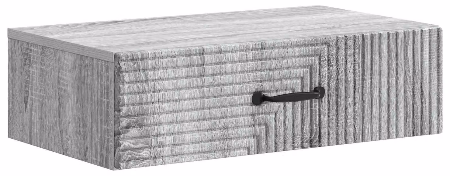 Tavolino da Parete Laterale Grigio Sonoma 59 x 34,5 x 17 cm