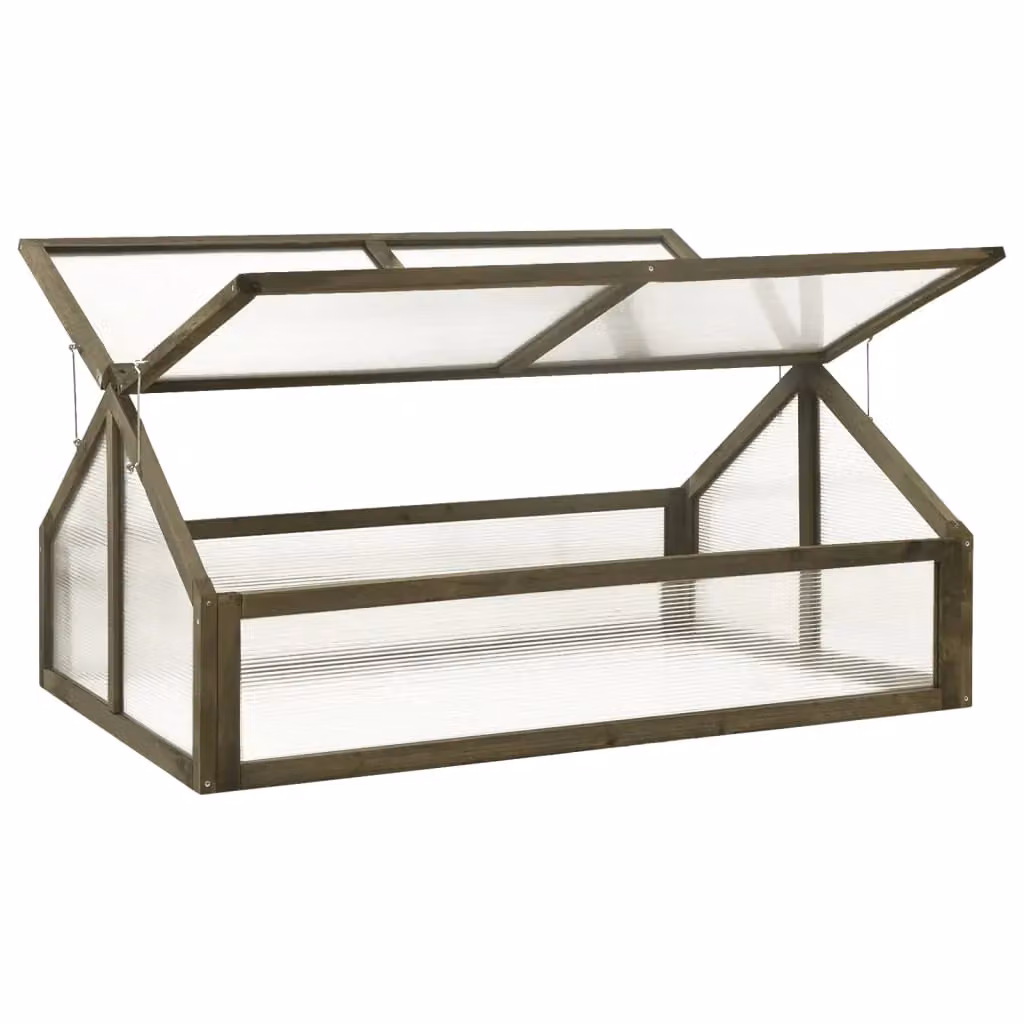 Tenda da serra in legno di abete grigio per piante, fiori e ortaggi L: 114 cm, P: 80 cm, H: 50 cm – 2