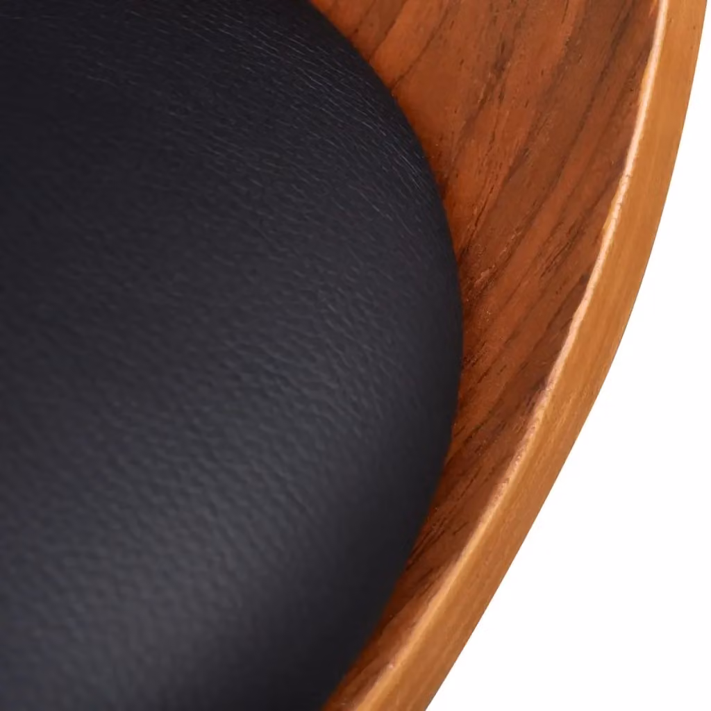 Sedia da Pranzo Moderna vidaXL in Legno e Similpelle nei Colori Nero e Marrone – 2