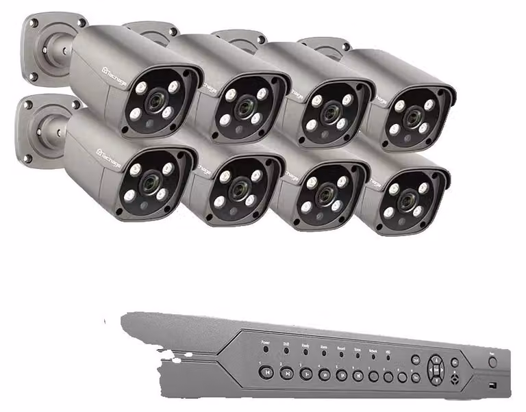Sistema di telecamere a circuito chiuso (CCTV), 16 canali, audio bidirezionale, 16 canali con 8 telecamere da 5MP, senza batteria