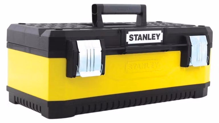Stanley - Cassetta degli attrezzi, zincata AW2538 (222 mm x 500 mm x 290 mm) (giallo/nero)