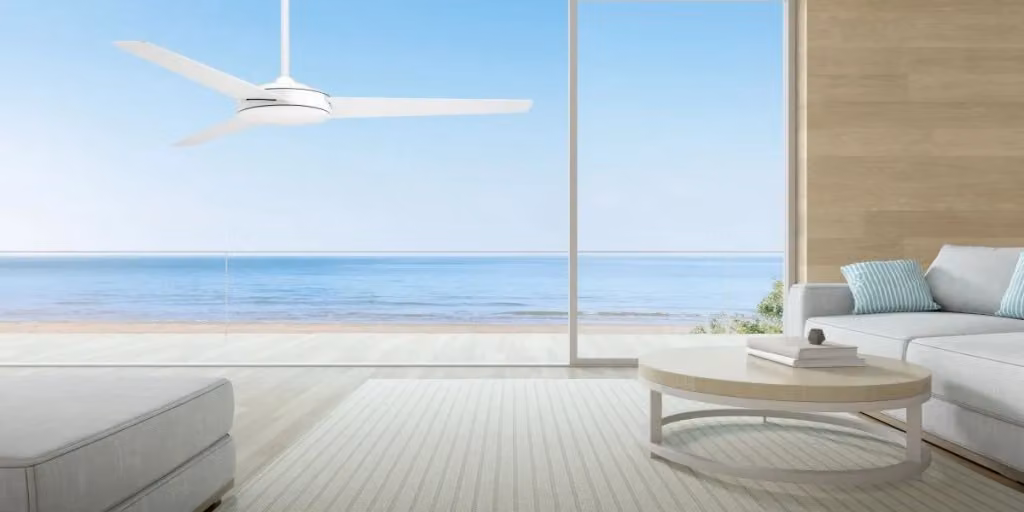 Ventilatore da soffitto Vam bianco con regolatore da parete a 4 velocità, diametro 132 cm – 2