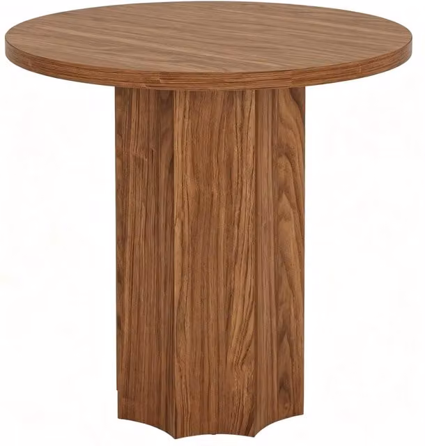 Tavolo rotondo moderno per riunioni e caffè, 80x80x75 cm, colore legno caldo