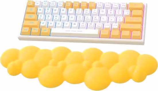 Poggiamani ergonomico per tastiera meccanica da gaming TKL/87 tasti/110 tasti - Giallo