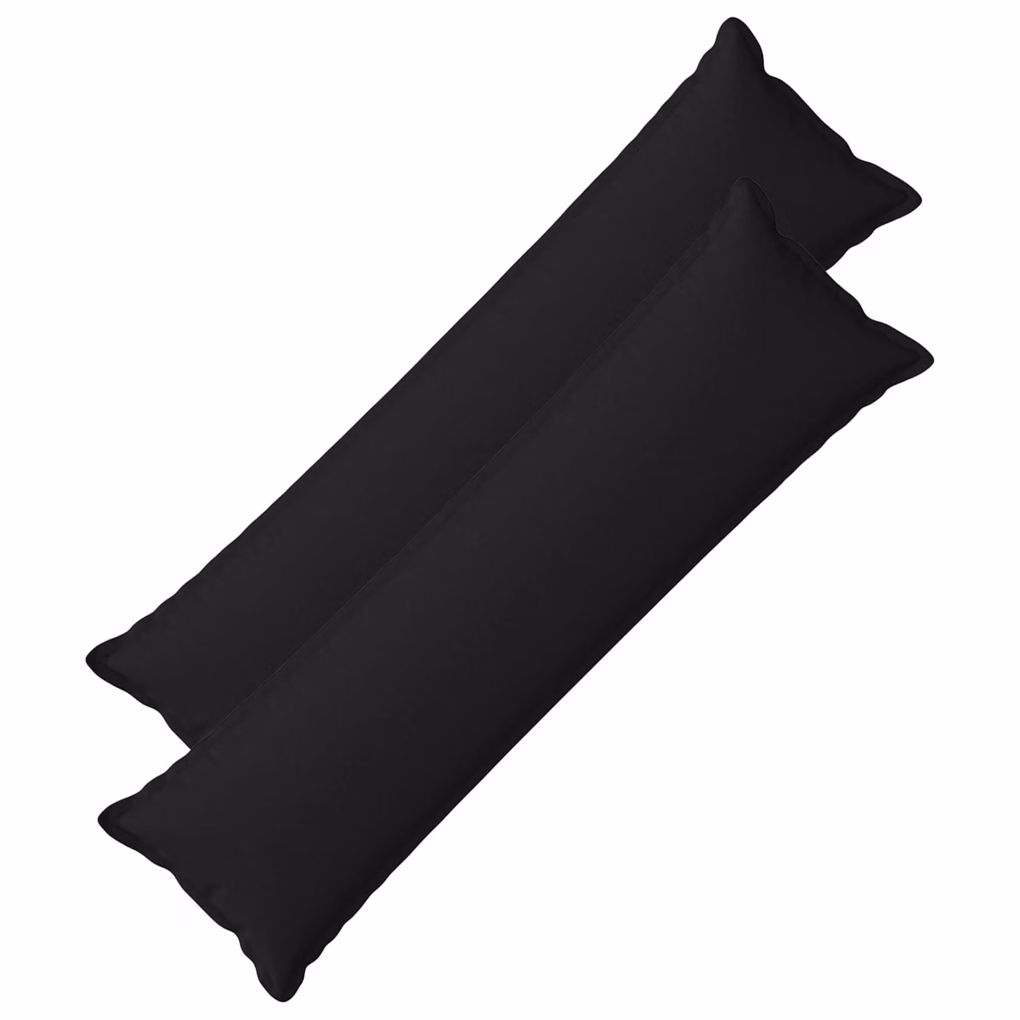 Set di 2 federe vidaXL HOUTEN nere in poliestere, L 145 cm x P 40 cm