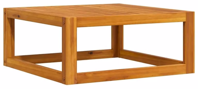 Tavolino da salotto in legno di acacia massello, dimensioni 68x68x29 cm