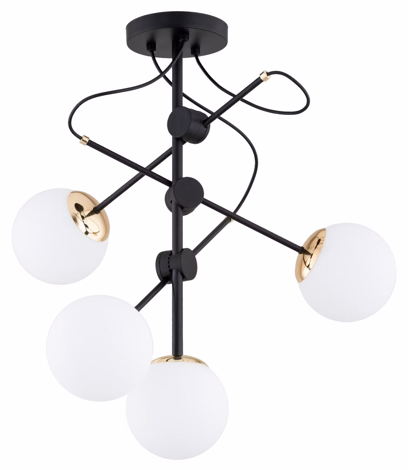 Lampada a sospensione OLIMP bianco-nero-oro 4xE14x10W in metallo, dimensioni: 65x60x60 cm, IP20, Alfa