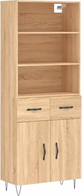 Credenza | Madia | Buffet da pranzo | Armadio da pranzo Rovere Sonoma 69,5x34x180 cm in Legno Multistrato
