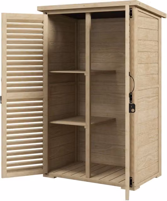 Armadio da Esterno a 2 Ripiani 75x50x111/118 cm in Legno di Abete
