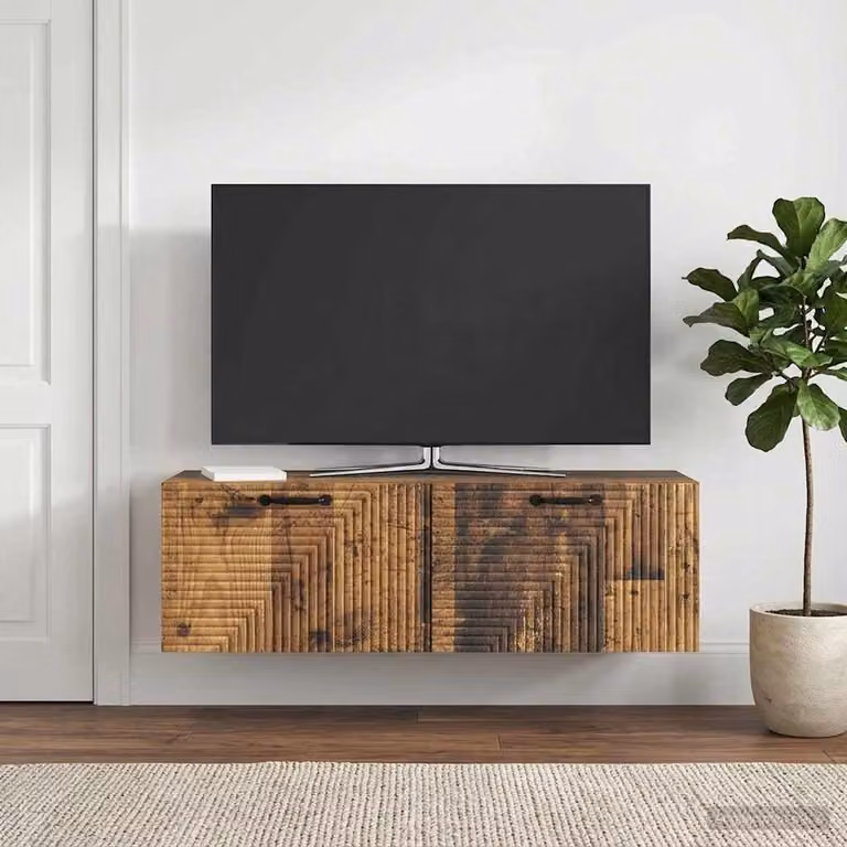 vidaXL Mobile Porta TV da Muro in Legno Antico Marrone L 98 x P 31 x H 30 cm