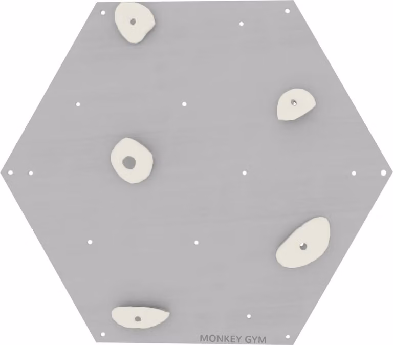 Cubo da parete per arrampicata 1 Grigio - Maniglie bianche