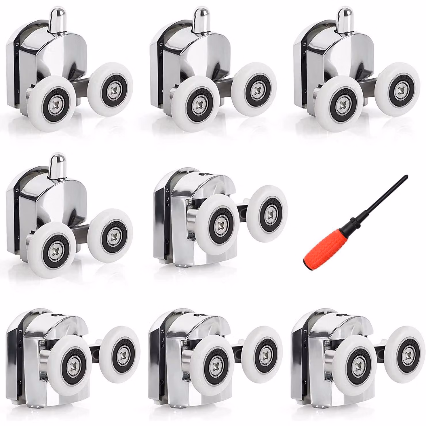 Solidchoice - Set di 8 rotelle per porte doccia da 23 mm, per una chiusura fluida