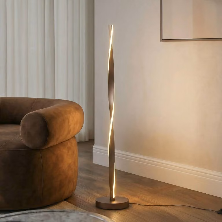 Lampada da terra a LED Jaren Lindby, Marrone / Ruggine, Soggiorno / Sala da pranzo, Metallo, Moderno, Lampada LED da terra
