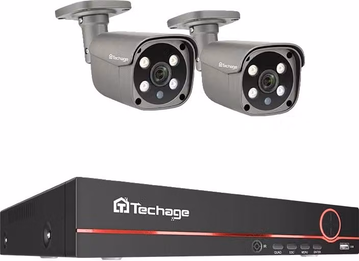 Sistema di telecamere di sicurezza, 8CH ingresso video, comunicazione audio bidirezionale, 3T (sport all'aperto), 8CH 2pcs 5MP fotocamera