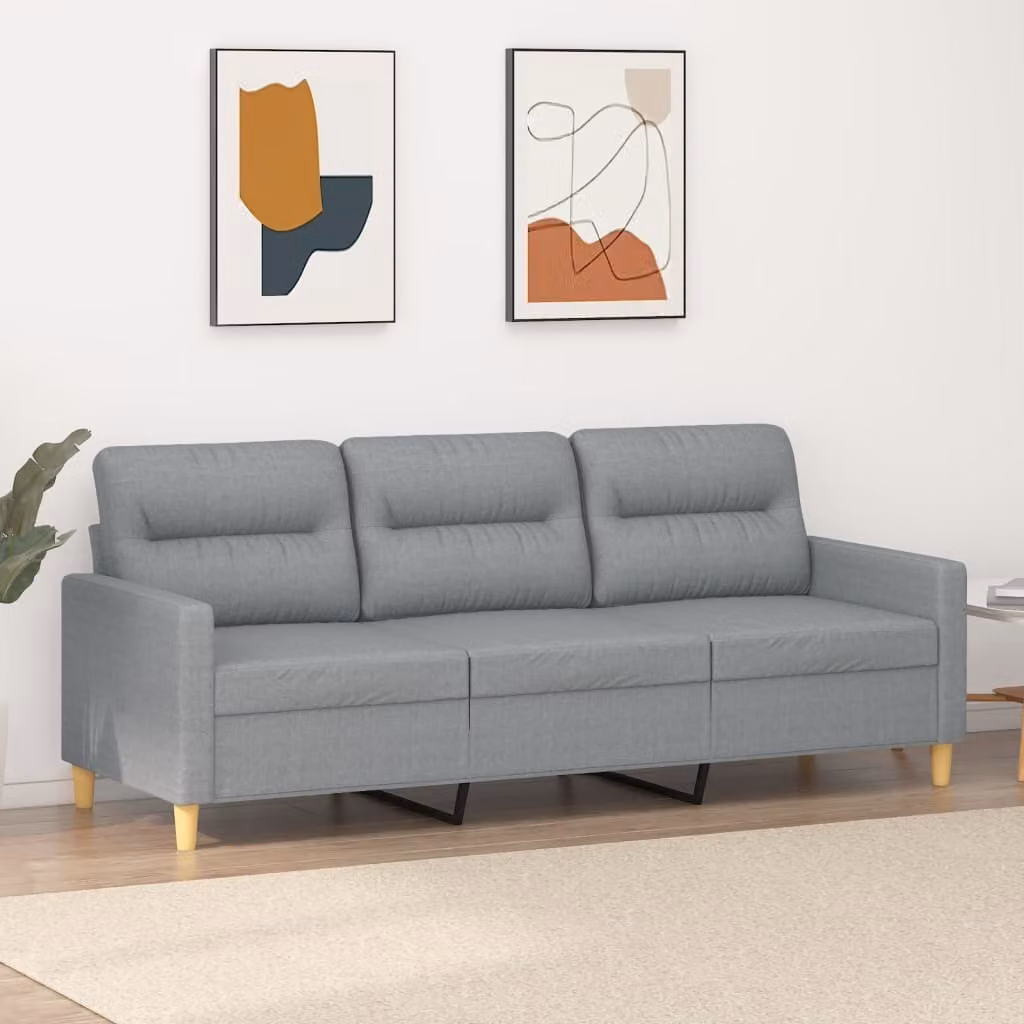 Maison Exclusive - Divano a 3 posti grigio chiaro 180 cm tessuto