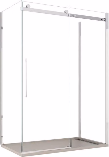 Box doccia Olimpo Docce a tre lati con porta scorrevole trasparente, forma a U rettangolare, vetro da 8 mm con trattamento anticalcare, H 195 cm x L 130 cm x P 90 cm – 1