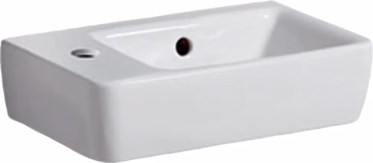 Geberit Renova Nr.1 Comprimo Nouveau lave-mains, 40x25cm, avec trou pour robinetterie à gauche, 276240000, 276240000