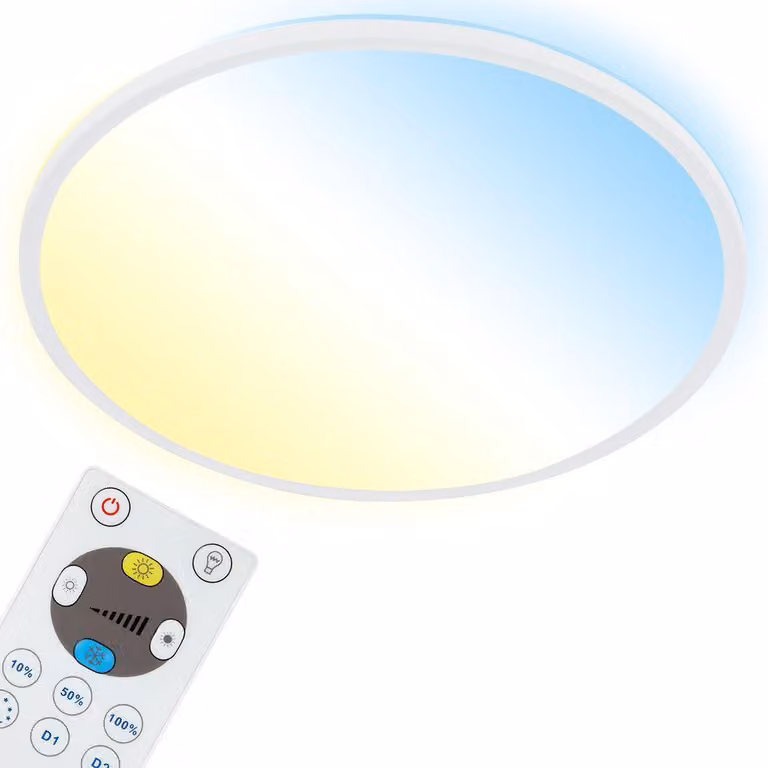 Pannello LED dimmerabile con retroilluminazione e telecomando 22 W bianco Ø42 cm Briloner Leuchten