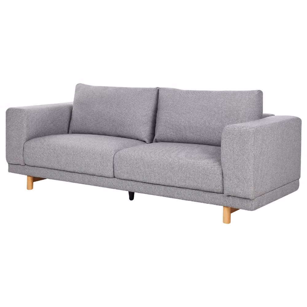 Divano a 3 posti BELIANI in tessuto grigio moderno per soggiorno L: 220 cm, P: 76 cm, H: 84 cm – 2