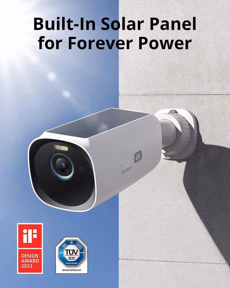 Telecamera di sorveglianza - Telecamera di sicurezza - Telecamera esterna - Telecamera solare - Telecamera IP - Risoluzione 8MP