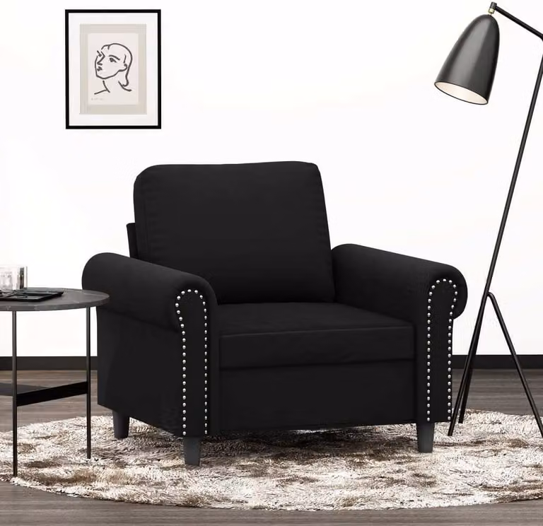 Maison Exclusive - Poltrona nera 60 cm in velluto