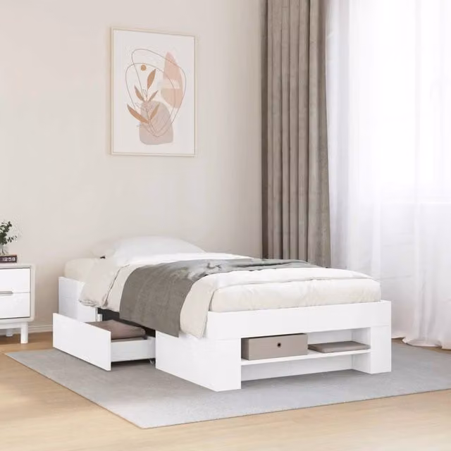 Telaio del letto con storage con cassetto Bianco 80 x 200 cm 3429685