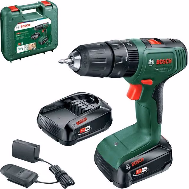 Trapano a percussione Bosch Easy Impact 18V con 2 batterie da 2Ah colore verde
