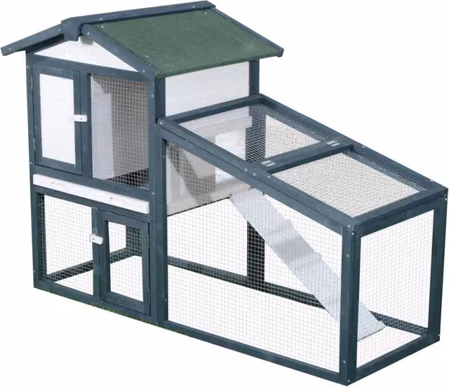 Gabbia per Conigli in Legno di Abete 140x65x100 cm