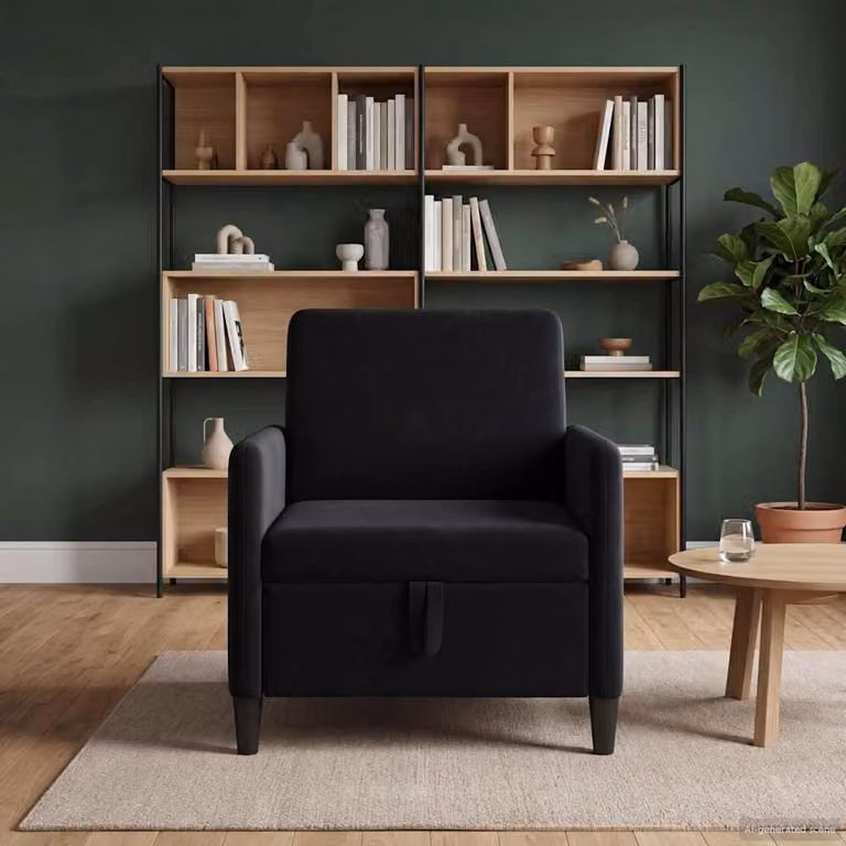 Divano con storage vidaXL nero moderno per il tuo soggiorno L: 72 cm, P: 78 cm, H: 87 cm