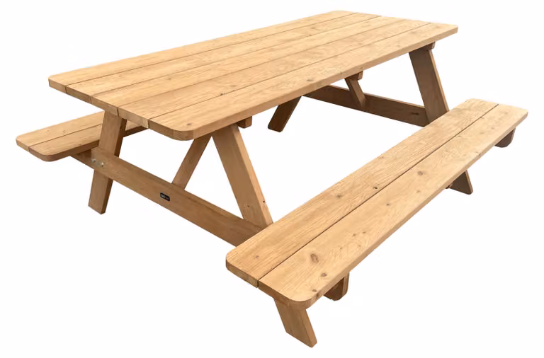 AXI Jean Tavolo da picnic in legno, 6 persone - Marrone | Set da giardino con panche integrate per adulti, realizzato in Thermowood al 100% | Set da giardino | 180 x 150 x 73,5 cm