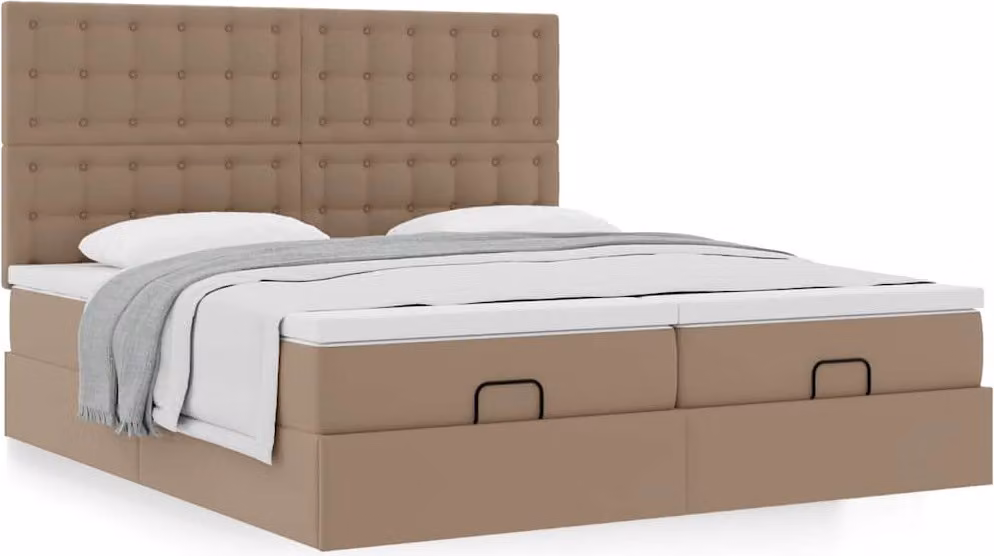 Struttura Letto Pouf con Materassi 200x200cm Pelle finta