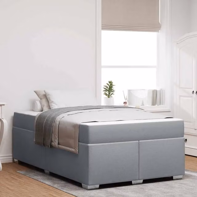 Struttura letto moderna vidaXL in tessuto grigio, L/P/H: 200 x 120 x 66 cm