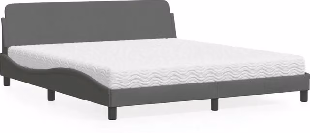 Letto con Materasso Dover Grigio Scuro 180x200 cm Tessuto 3208445