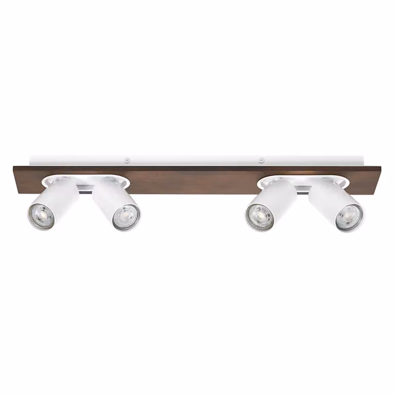 OSRAM DECOR SPOT MERCURY, 4 x 3,4W, 920lm, effetto legno, bianco, faretto, teste regolabili, versatile, faretto per interni, lampade LED sostituibili, colore luce bianco caldo, GU10